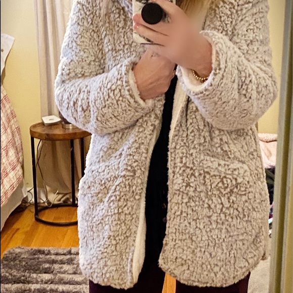 New W/O Tag. FAUX FUR SHELL FUZZY BLANKET JACKET COAT SZ M - Picture 11 of 16